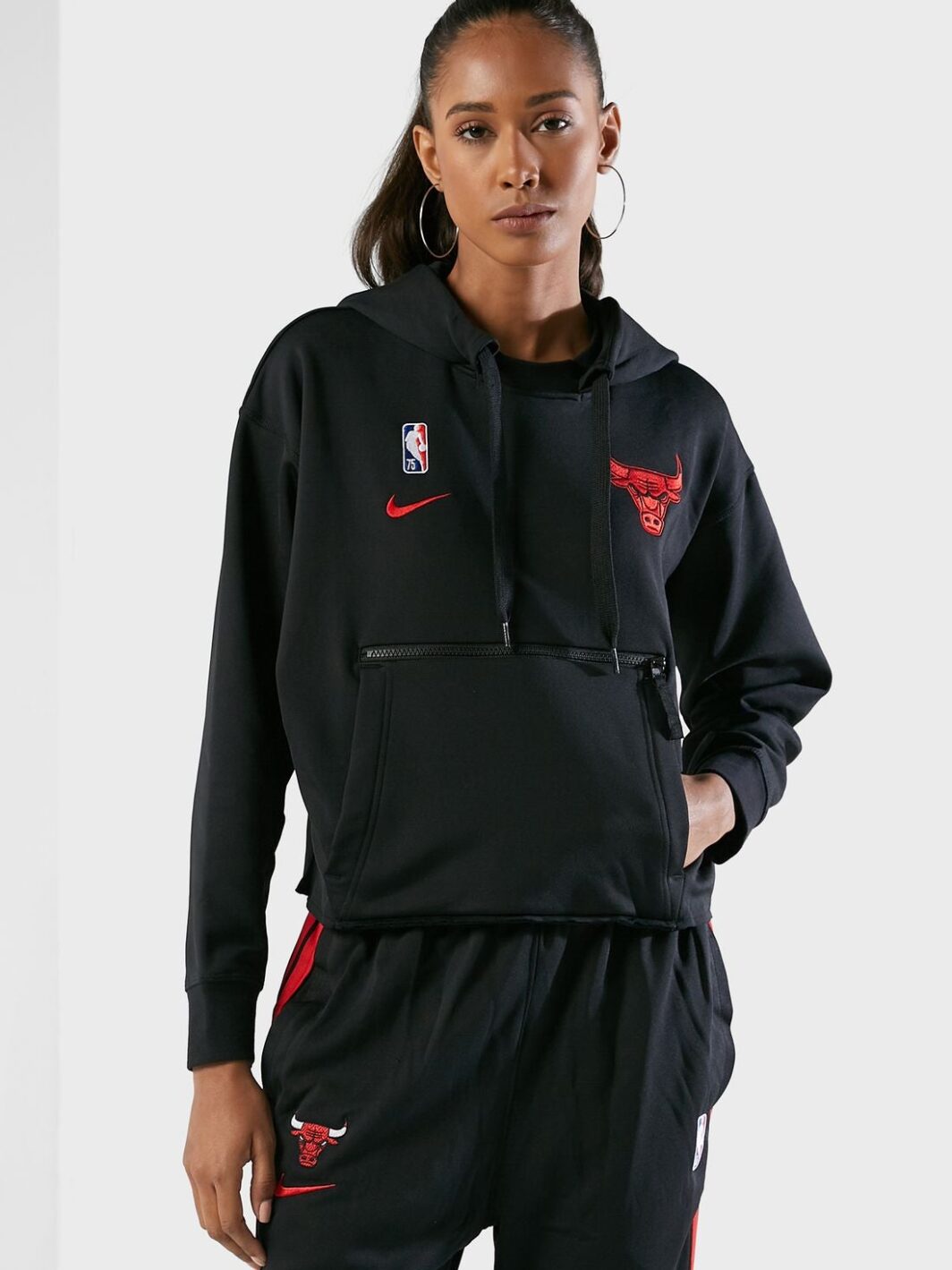 Sudadera Nike Black Chicago Bulls Fleece de Mujer