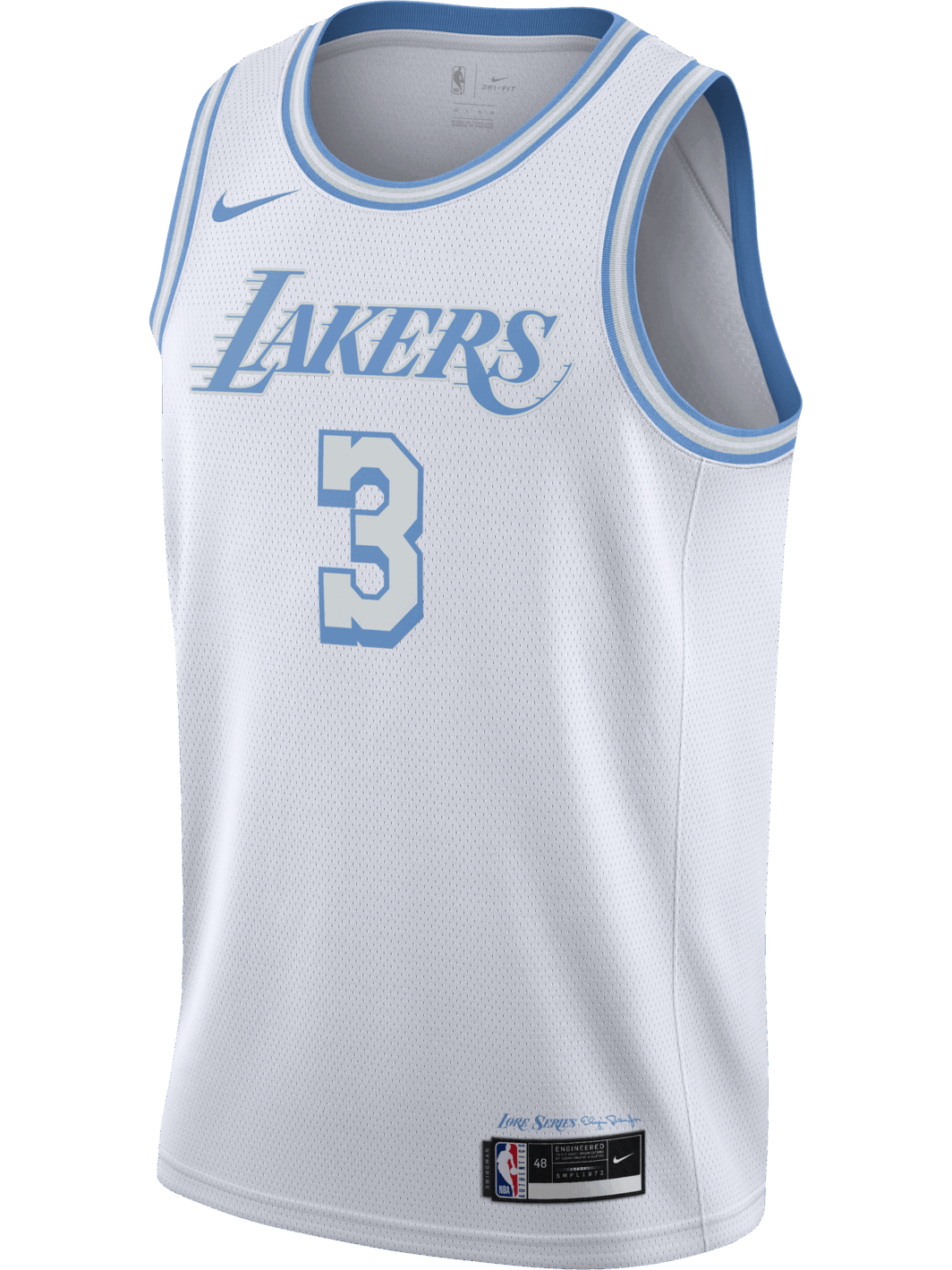 NIKE NBA LOS ANGELES LAKERS ANTHONY DAVIS CITY EDITION SWINGMAN JERSEY WHITE WHITE
