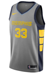 Camiseta Nike City Edition Swingman de Marc Gasol de los Memphis Grizzlies - Gris