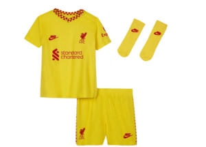 Kit tercera equipación infantil del Liverpool  Nike 2021-2022